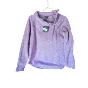 NWT EDDIE BAUER Radiator Asymmetrical Zip Pullover Women’s M – Royal Plum Fleece